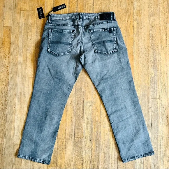 NWT Buffalo David Bitton Men's Grey Sanded Six-X Straight Stretch Jeans 36x30 - Picture 11 of 11